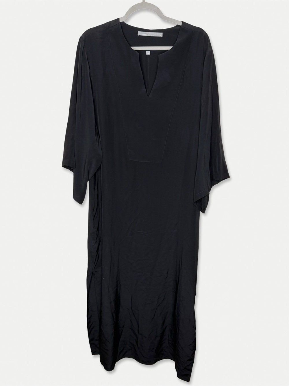 Ocean + Main Los Angeles Black 100% Silk Maxi Dress 1X